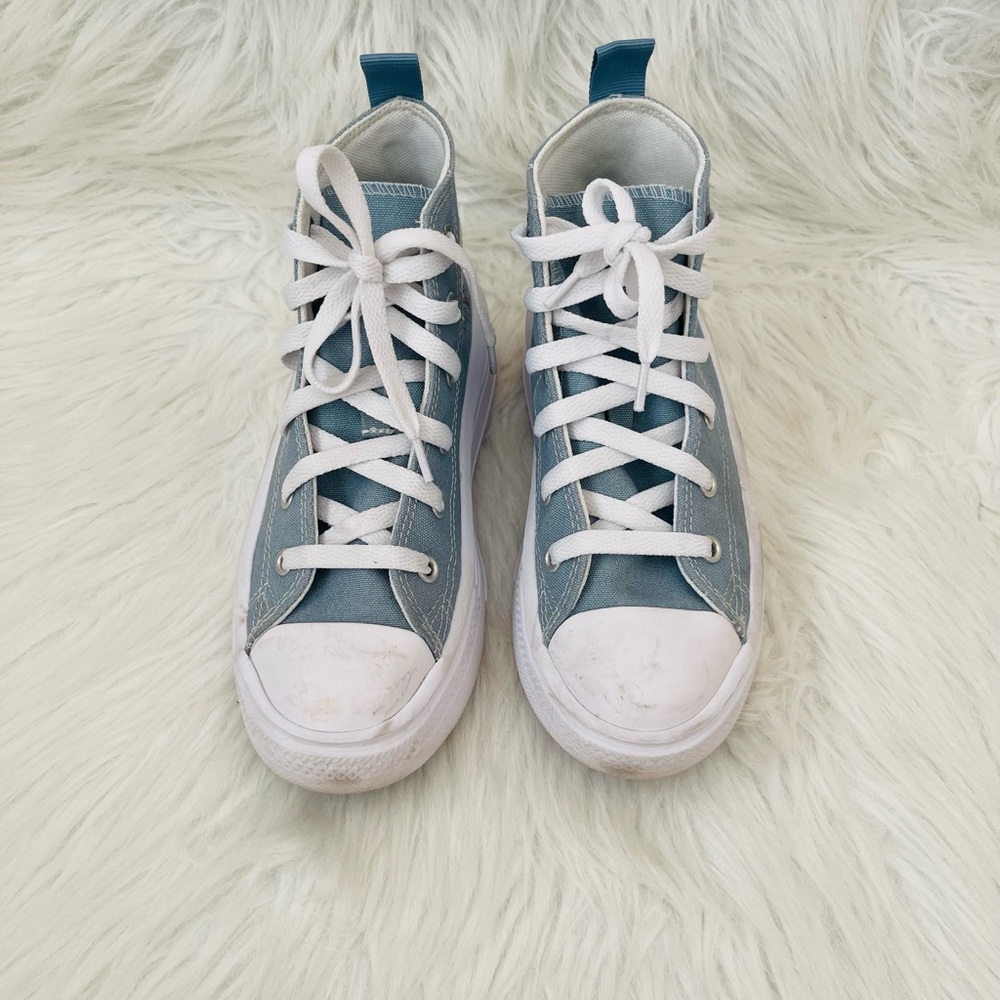 Converse Blue and White High-Top Sneakers
